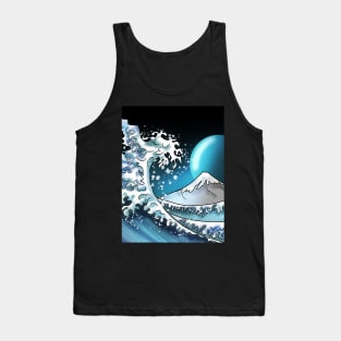 Big wave with Mount Fuji and a blue moon Tank Top